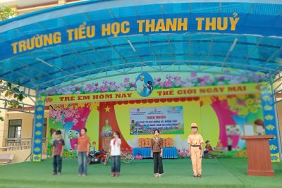 Tiểu phẩm “An toàn giao thông là không tai nạn” của trường Tiểu học Thanh Thủy