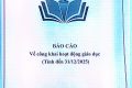 Báo cáo về công khai hoạt động giáo dục