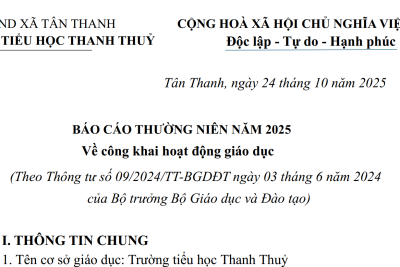 Công khai hoạt động giáo dục năm học 2025 – 2026